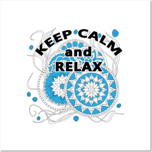 keep calm and relax with  with mandalas 3 Posters and Art